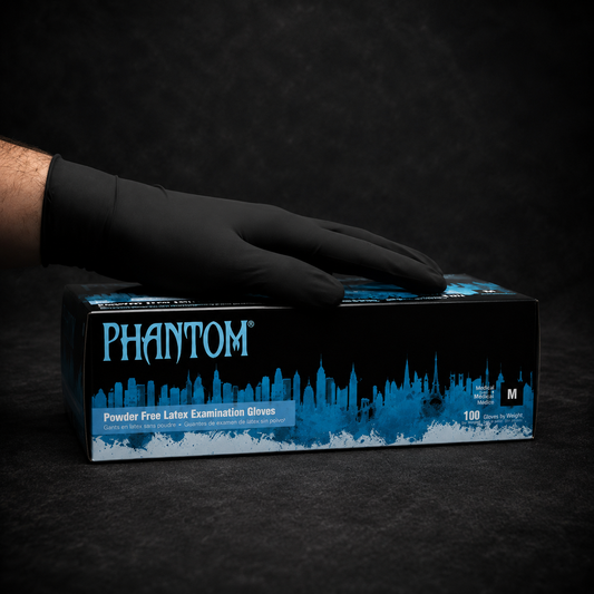 Phantom Nitrile Gloves - Black - Box of 100